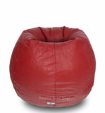 Dolphin-XXXL-Genuine Leather Bean Bag RED-Filled (With Beans)