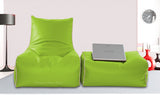 Dolphin Gamer Bean Bag with Footrest F.Green-Filled (With Beans)