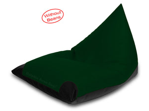 Dolphin Jumbo Pyramid Bean Bags-Black/B.Green-Cover (without Beans)
