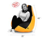 DOLPHIN XXXL BLACK&YELLOW BEAN BAG-COVERS(Without Beans)