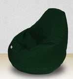 Dolphin-XXXL-Genuine Leather Bean Bag BOTTLE GREEN-Filled (With Beans)