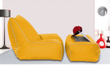 Dolphin Gamer Bean Bag with Footrest Yellow-Filled (With Beans)