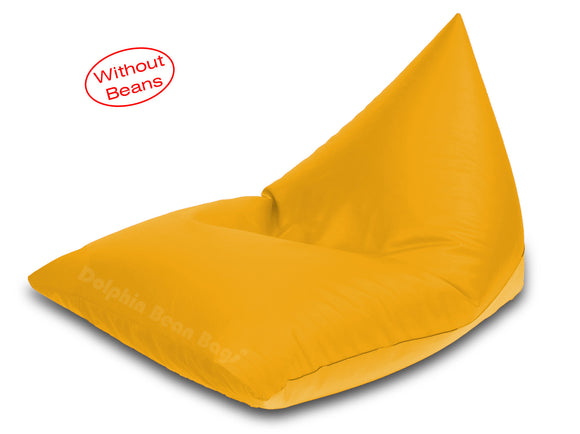 Dolphin Jumbo Pyramid Bean Bags-Yellow-Cover (without Beans)