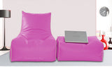 Dolphin Gamer Bean Bag with Footrest Pink-Filled (With Beans)
