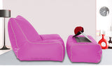Dolphin Gamer Bean Bag with Footrest Pink-Filled (With Beans)