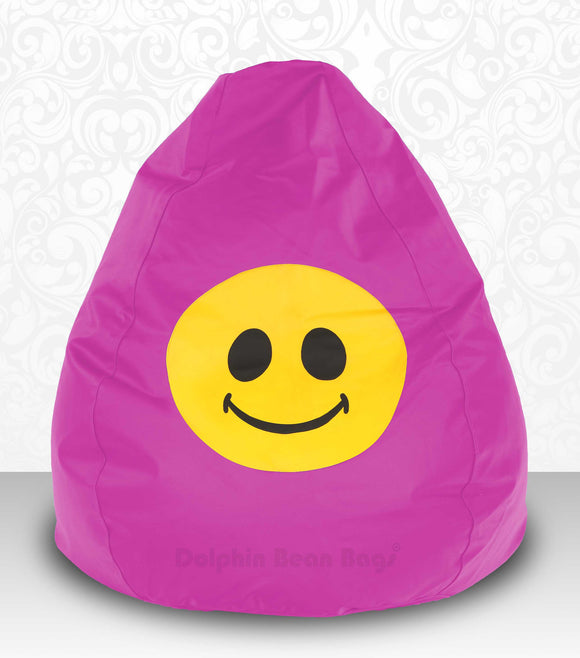 DOLPHIN XXXL Bean Bag Pink-Smiley-FILLED (with Beans)