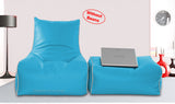 Dolphin Gamer Bean Bag with Footrest Turquoise-Covers (Without Beans)