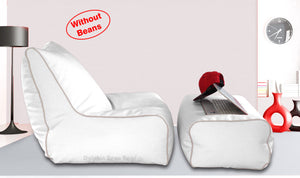 Dolphin Gamer Bean Bag with Footrest White-Covers (Without Beans)