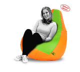 DOLPHIN XXXL F.GREEN&ORANGE BEAN BAG-COVERS(Without Beans)