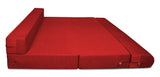 DOLPHIN ZEAL 3 SEATER SOFA CUM BED - Red with Free micro fiber Designer cushions