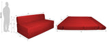 DOLPHIN ZEAL 3 SEATER SOFA CUM BED - Red with Free micro fiber Designer cushions