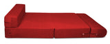 Dolphin Zeal 1 Seater Sofa Bed- Maroon - 2.5ft x 6ft with Free micro fiber Designer cushions