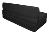 DOLPHIN ZEAL 3 SEATER SOFA CUM BED-Black with Free micro fiber Designer cushions