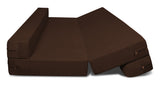 DOLPHIN ZEAL 3 SEATER SOFA CUM BED-BROWN with Free micro fiber Designer cushions