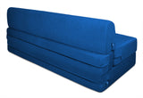 DOLPHIN ZEAL 3 SEATER SOFA CUM BED-ROYAL BLUE with Free micro fiber Designer cushions