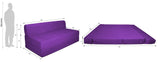 DOLPHIN ZEAL 3 SEATER SOFA CUM BED-PURPLE with Free micro fiber Designer cushions