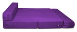 Dolphin Zeal 1 Seater Sofa Bed-Purple- 3ft x 6ft with Free micro fiber Designer cushions