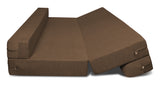 DOLPHIN ZEAL 3 SEATER SOFA CUM BED-TAN with Free micro fiber Designer cushions