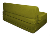 Dolphin Zeal 2 Seater Sofa Bed-Green- 4ft x 6ft with Free micro fiber Designer cushions