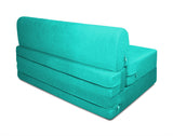 Dolphin Zeal 1 Seater Sofa Bed-Turquoise- 3ft x 6ft with Free micro fiber Designer cushions