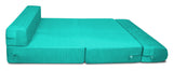 Dolphin Zeal 1 Seater Sofa Bed-Turquoise- 3ft x 6ft with Free micro fiber Designer cushions