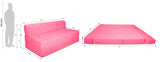 DOLPHIN ZEAL 3 SEATER SOFA CUM BED - Pink with Free micro fiber Designer cushions