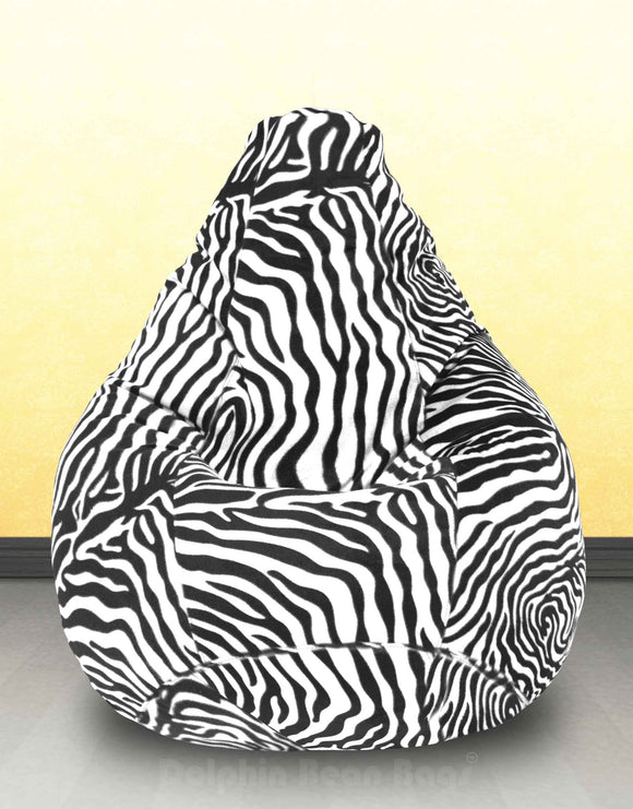 DOLPHIN XL Blk-White-ZEBRA-FABRIC-FILLED & WASHABLE (with Beans)