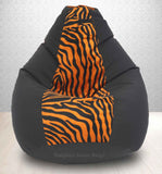 DOLPHIN XXXL BLACK/GOLDEN ZEBRA-FABRIC-FILLED & WASHABLE (with Beans)