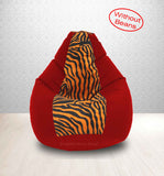 DOLPHIN XL Red/Golden Zebra-FABRIC-COVERS(without Beans)