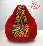 DOLPHIN XXL Red/Golden Zebra-FABRIC-COVERS(without Beans)