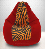 DOLPHIN XXXL Red/Golden Zebra-FABRIC-FILLED & WASHABLE(with Beans)