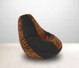DOLPHIN XL BLACK/GOLDEN ZEBRA-FABRIC-FILLED & WASHABLE (with Beans)