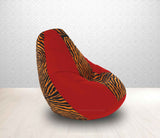 DOLPHIN XL Red/Golden Zebra-FABRIC-FILLED & WASHABLE (with Beans)