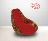 DOLPHIN XL Red/Golden Zebra-FABRIC-COVERS(without Beans)