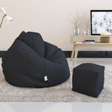 DOLPHIN BEAN BAG PREMIUM XXL SIZE- Filled (With Beans) - COMBO  (With Footrest)