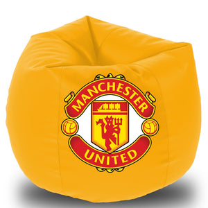 Dolphin Printed Bean Bag XXL- Manchester united- Filled (With Beans)