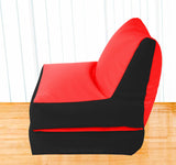 Dolphin Recliner Bean Bag Black/Red-Filled (With Beans)