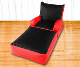 Dolphin Recliner Armrest Bean Bag Black/Red-Filled (With Beans)