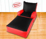Dolphin Recliner Armrest Bean Bag Black/Red-Covers (Without Beans)