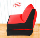 Dolphin Recliner Bean Bag Black/Red-Covers (Without Beans)
