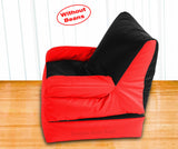 Dolphin Recliner Armrest Bean Bag Black/Red-Covers (Without Beans)