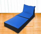 Dolphin Recliner Bean Bag Black/R.Blue-Filled (With Beans)