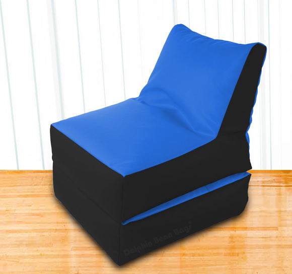 Dolphin Recliner Bean Bag Black/R.Blue-Filled (With Beans)