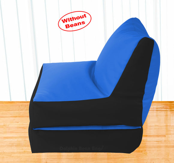 Dolphin Recliner Bean Bag Black/R.Blue-Covers (Without Beans)
