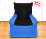 Dolphin Recliner Armrest Bean Bag Black/R.Blue-Covers (Without Beans)