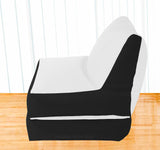 Dolphin Recliner Bean Bag Black/White-Filled (With Beans)