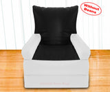 Dolphin Recliner Armrest Bean Bag Black/White-Covers (Without Beans)