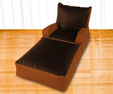 Dolphin Recliner Armrest Bean Bag Brown/Tan-Filled (With Beans)