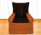 Dolphin Recliner Armrest Bean Bag Brown/Tan-Filled (With Beans)