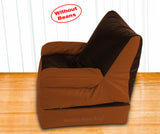 Dolphin Recliner Armrest Bean Bag Brown/Tan-Covers (Without Beans)